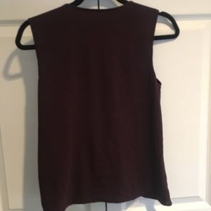Theory Tops - Theory Burgundy Bubble Hem Chiffon Shell Theory Tops - Theory Burgundy Bubble Hem Chiffon Shell
